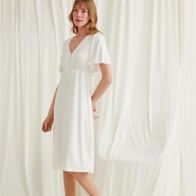 Arias Closet Dantelli Önü Düğmeli Hamile Lohusa Gecelik