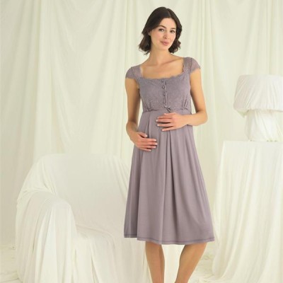 Arias Closet Dantelli Önü Düğmeli Hamile Lohusa Sabahlık Takımı