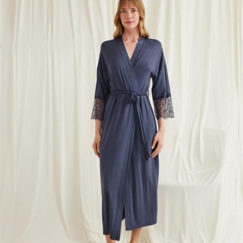 Arias Closet Dantelli Ve Kuşaklı Sabahlık