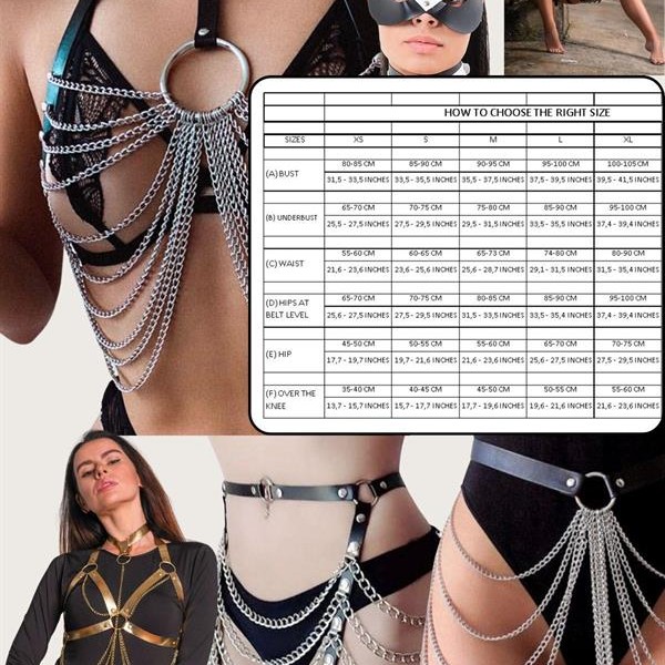 Arias Closet Deri Fantezi Zincirli Tek Bacak Jartiyer Sexi H0015