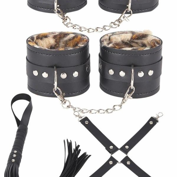 Arias Closet Deri Leoparlı 4'Lü Harness Set