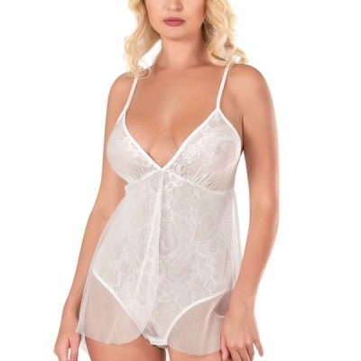 Arias Closet Ekru Jakarlı Bodysuit Gecelik