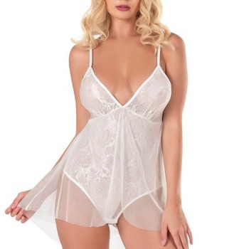 Arias Closet Ekru Jakarlı Bodysuit Gecelik