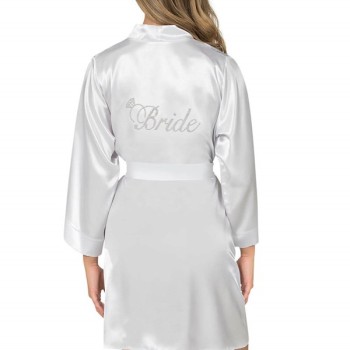 Arias Closet Ekru Kısa Saten Bride Sabahlık