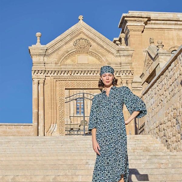 Arias Closet Etnik Desenli Truvakar Kollu Elbise