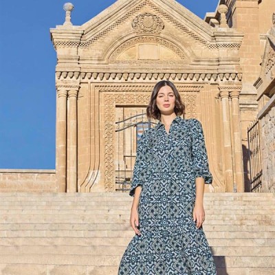 Arias Closet Etnik Desenli Truvakar Kollu Elbise