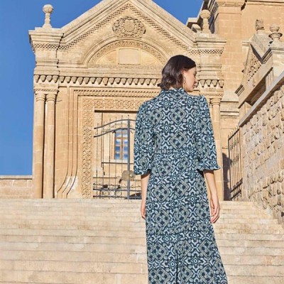 Arias Closet Etnik Desenli Truvakar Kollu Elbise