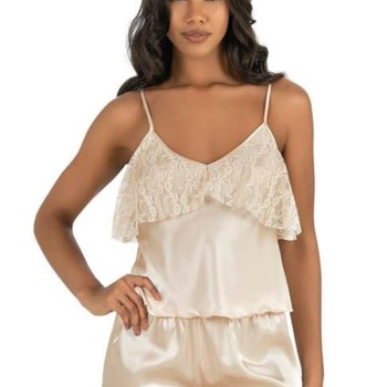 Arias Closet Fildişi Saten Şort Takımı 9214