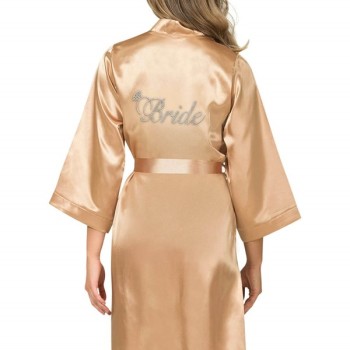 Arias Closet Gold Kısa Saten Bride Sabahlık