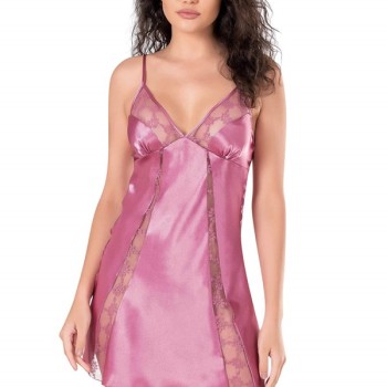 Arias Closet Gül Kurusu Kısa Saten Gecelik