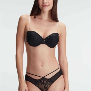 Arias Closet Günlük Straplez Push-Up Destekli Balenli Şeffaf Sırt Aksesuarlı Askıları Çıkabilir Boncuk Detaylı Sütyen