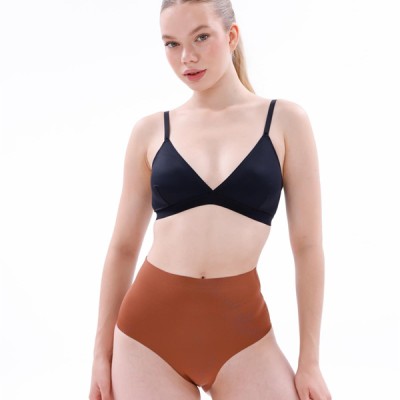 Arias Closet Kahverengi Mı Emay 2704 Lazer Kesim Yüksek Bel Hayalet Külot