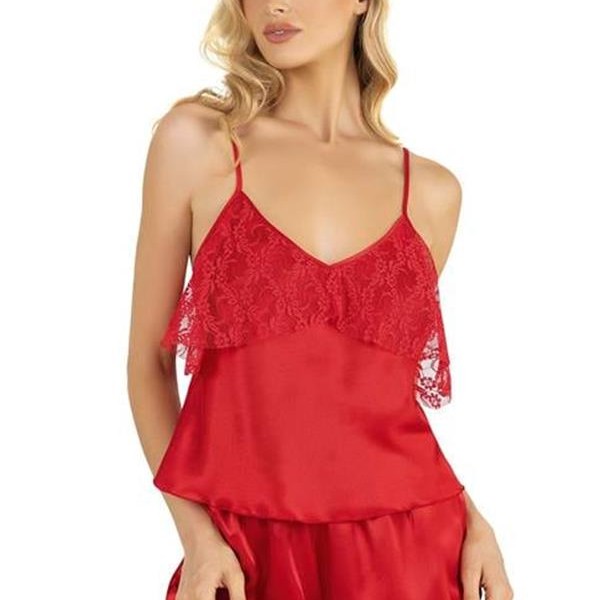 Arias Closet Kırmızı Saten Şort Takımı 9214