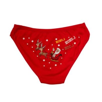 Arias Closet Kırmızı Yılbaşı Desenli Hoo Hoo Hoo Pamuklu Külot 