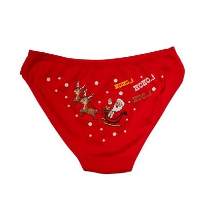 Arias Closet Kırmızı Yılbaşı Desenli Hoo Hoo Hoo Pamuklu Külot 