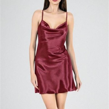 Arias Closet Kısa Gecelik Degaje Bordo 7740