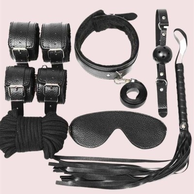 Arias Closet Kol Bacak İp Maske Kelepce Ağız Topu Kople Deri Set