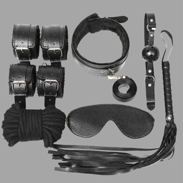 Arias Closet Kol Bacak İp Maske Kelepce Ağız Topu Kople Deri Set