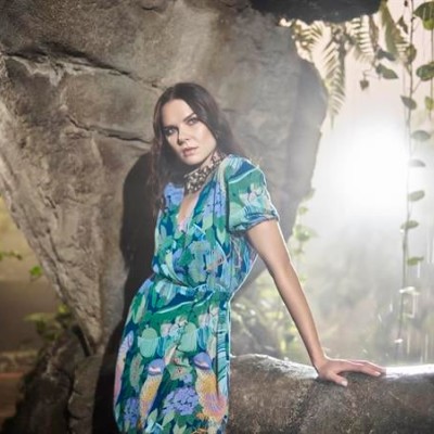 Arias Closet Kuş Ve Yaprak Desenli Önü Düğmeli Elbise