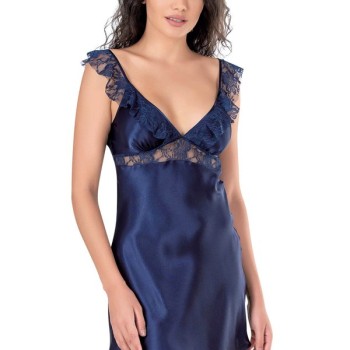 Arias Closet Lacivert Kısa Saten Gecelik