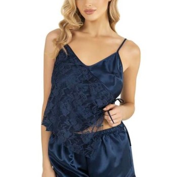 Arias Closet Lacivert Saten Şort Takımı 9204