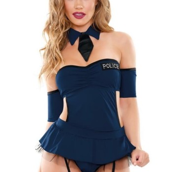 Arias Closet Mavi Jartiyerli Fantezi Polis Kostümü