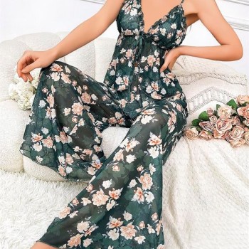 Arias Closet Özel Tasarım Çiçek Desenli Salaş Kesim 2'Li Takım