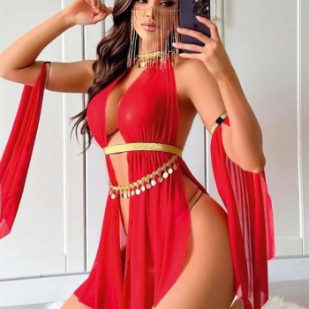 Arias Closet Özel Tasarım Kırmızı Dansöz Kostümü