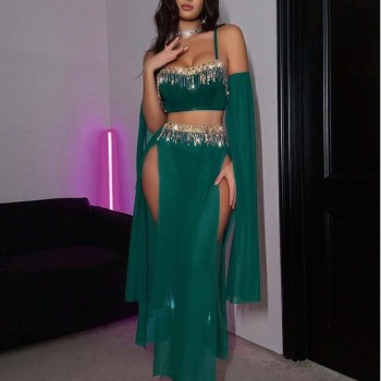 Arias Closet Özel Tasarım Yeşil Dansöz Kostümü