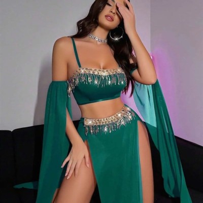 Arias Closet Özel Tasarım Yeşil Dansöz Kostümü