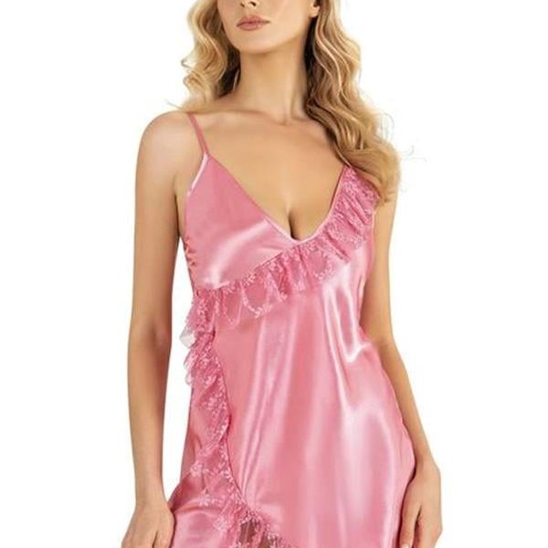 Arias Closet Pembe Kısa Saten Gecelik 8229