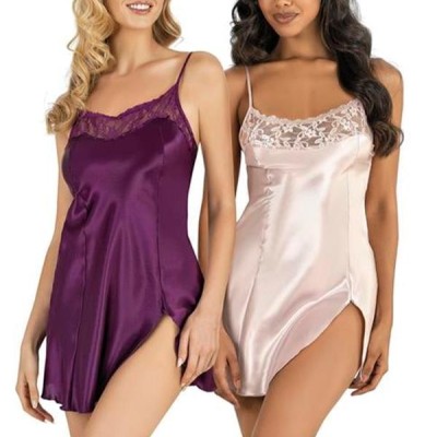 Arias Closet Pudra Kısa Saten Gecelik 8217