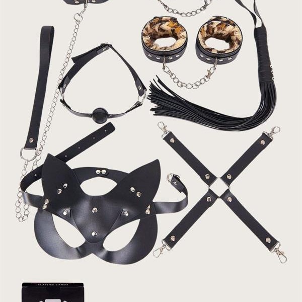 Arias Closet Sexy Görselli Oyun Kartı Kama Sutra 7'Li Leopar Harness Set