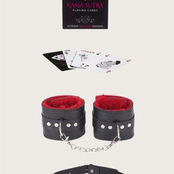 Arias Closet Sexy Görselli Oyun Kartı Kama Sutra Ağız Topu Kelepçe Set