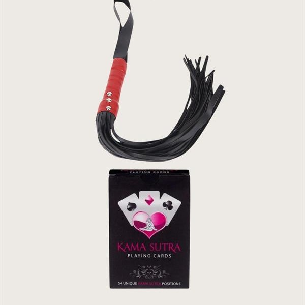 Arias Closet Sexy Görselli Oyun Kartı Kama Sutra Kelepçe Kırbaç Set