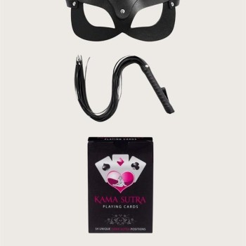 Arias Closet Sexy Görselli Oyun Kartı Kama Sutra Kırbaç Maske Set