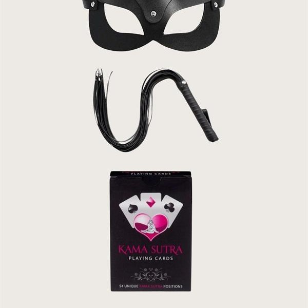 Arias Closet Sexy Görselli Oyun Kartı Kama Sutra Kırbaç Maske Set