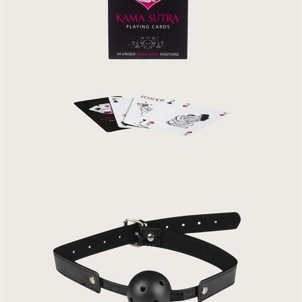 Arias Closet Sexy Görselli Oyun Kartı Kama Sutra Siyah Ağız Topu Set