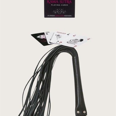 Arias Closet Sexy Görselli Oyun Kartı Kama Sutra Siyah Kırbaç Set