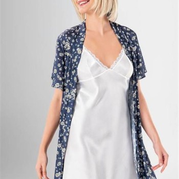 Arias Closet Şık Desenli Saten 2'Li Kısa Sabahlık Takımı