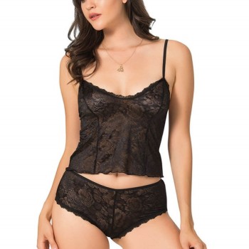 Arias Closet Siyah Jakarlı Babydoll Şort Takımı