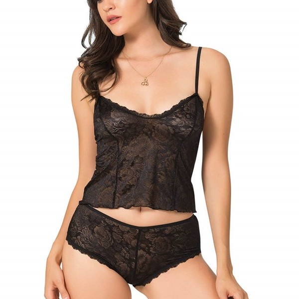 Arias Closet Siyah Jakarlı Babydoll Şort Takımı