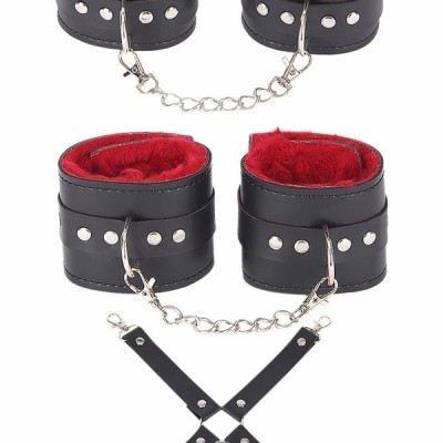 Arias Closet Siyah Kırmızı Harness Fantezi Aksesuar Set