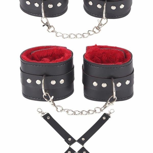 Arias Closet Siyah Kırmızı Harness Fantezi Aksesuar Set