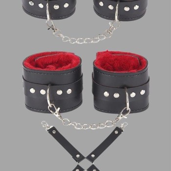 Arias Closet Siyah Kırmızı Harness Fantezi Aksesuar Set