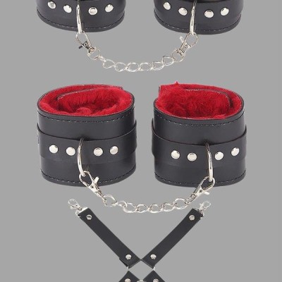 Arias Closet Siyah Kırmızı Harness Fantezi Aksesuar Set