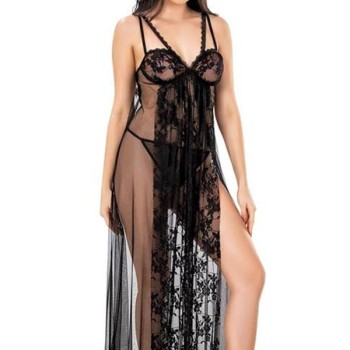 Arias Closet Siyah Kısa Tül Gecelik