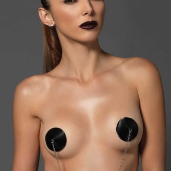 Arias Closet Siyah Özel Tasarım Zincir Detaylı Fantezi Göğüs Ucu Kapatıcı