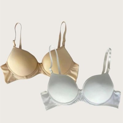 Arias Closet Ten-Beyaz 2'Li Mikro Kumaş İçi Boş Balenli Günlük Desteksiz Sütyen