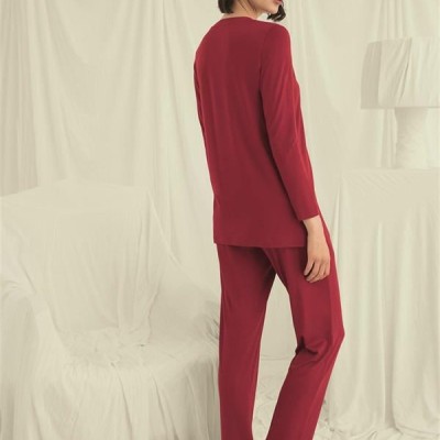 Arias Closet Uzun Kollu Boydan Düğmeli V Yaka Pijama Takımı